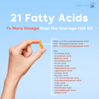 21 Fatty Acids - 7x more omega than the average fish oil