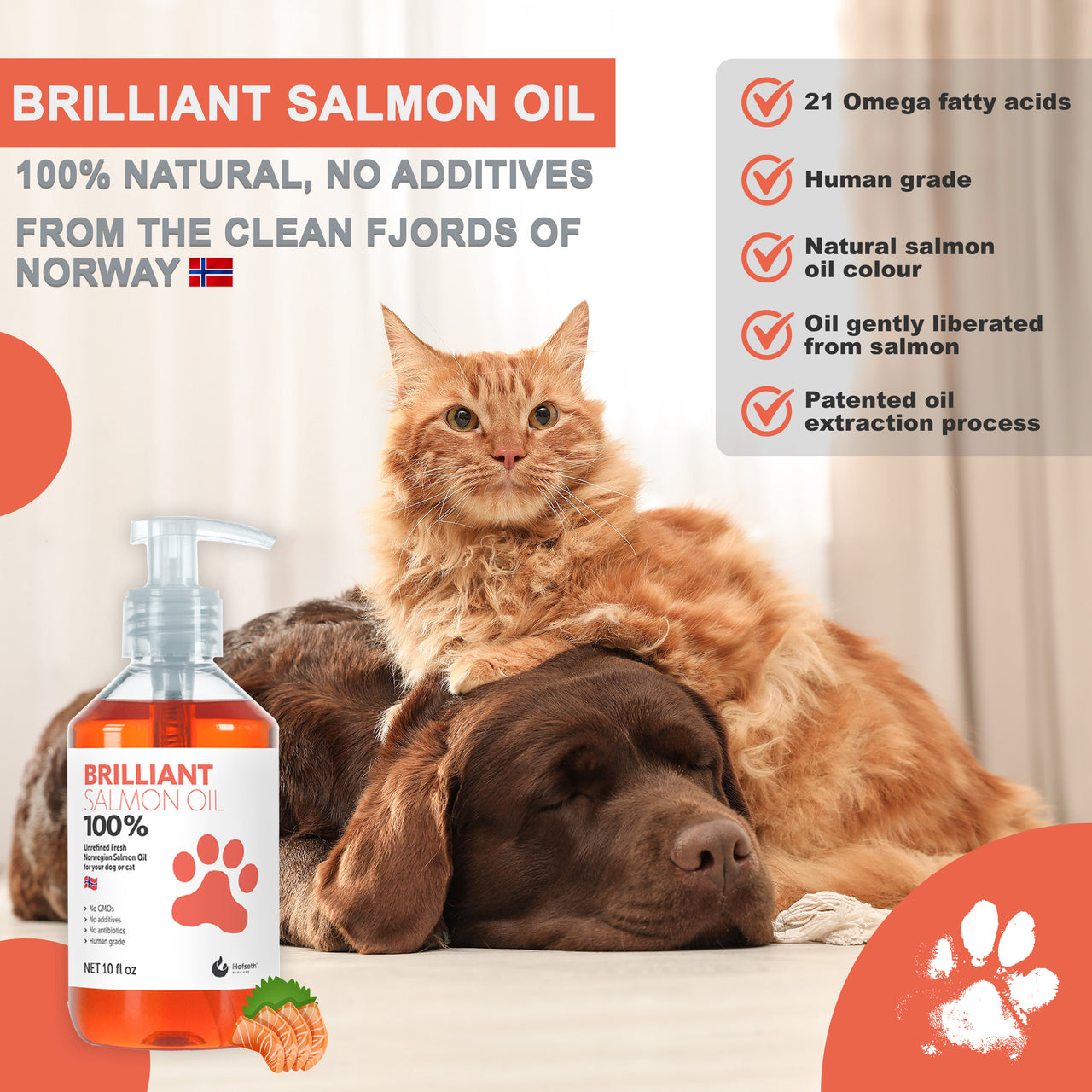 Brilliant Salmon Oil, superior quality and nutrients for your pets